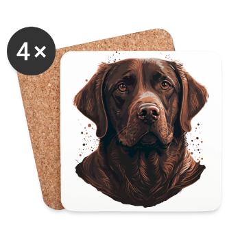 Entzückender brauner Labrador Retriever - Untersetzer (4er-Set) - Weiß - Vorne