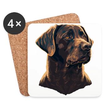 Tapferer Labrador Retriever - Untersetzer (4er-Set) - Weiß - Vorne