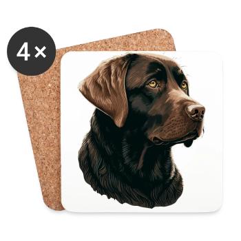 Brauner entzückender Labrador Retriever - Untersetzer (4er-Set) - Weiß - Vorne