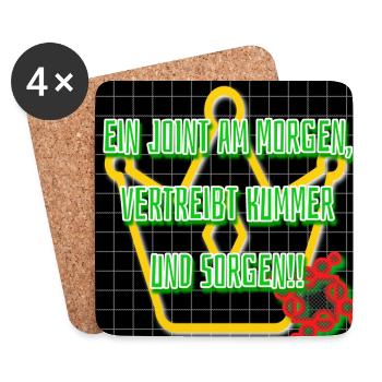 Ein Joint am Morgen... - Abbild - 2023 - Untersetzer (4er-Set) - Weiß - Vorne