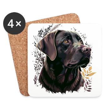 Labrador retriever violet - Dessous de verre (lot de 4) - blanc - Devant