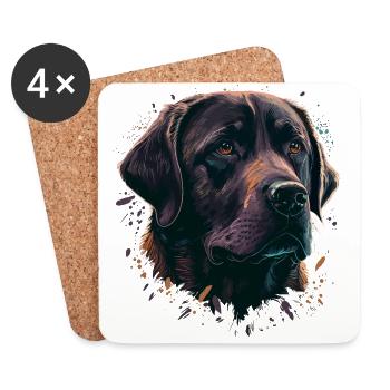 Adorable Purple Labrador Retriever - Coasters (set of 4) - white - Front