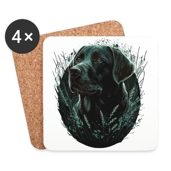 Hunting Labrador Retriever - Coasters (set of 4) - white - Front
