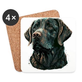 Old Labrador Retriever - Coasters (set of 4) - white - Front