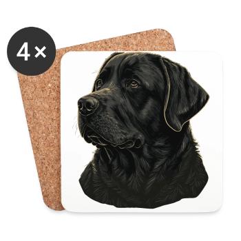 Robuster Labrador Retriever - Untersetzer (4er-Set) - Weiß - Vorne