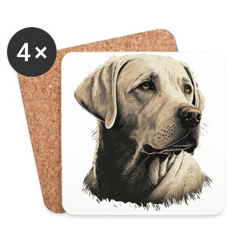 Vieux Labrador Retriever blanc - Dessous de verre (lot de 4) - blanc - Devant