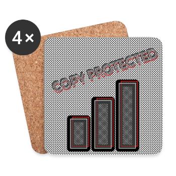 Copy protected (Kopiergeschützt) - Abbild - 2023 - Untersetzer (4er-Set) - Weiß - Vorne