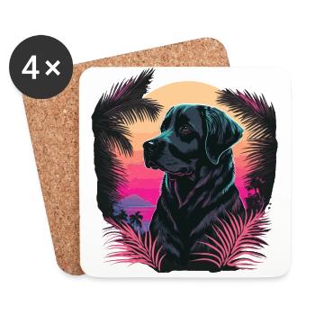 Labrador Retriever Outdoor - Coasters (set of 4) - white - Front