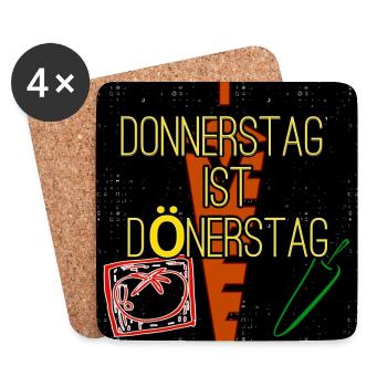 Donnerstag ist... - Shop WoW - Untersetzer (4er-Set) - Weiß - Vorne