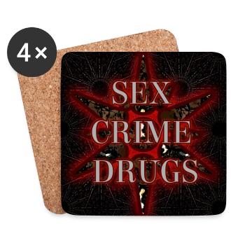 Sex - Crime - Drugs - Abbild - 2023 - Untersetzer (4er-Set) - Weiß - Vorne