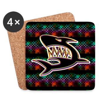 Requin (Un) - Image - 2023 - Dessous de verre (lot de 4) - blanc - Devant