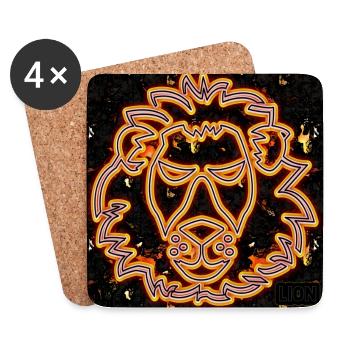 Signe du zodiaque Lion - Image - 2023 - Dessous de verre (lot de 4) - blanc - Devant