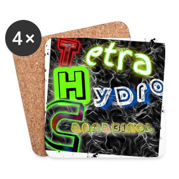 Tetra Hydro Cannabinol (THC) - Image - 2023 - Dessous de verre (lot de 4) - blanc - Devant