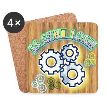 Es geht Los!!! - Abbild - 2023 - Untersetzer (4er-Set) - Weiß - Vorne