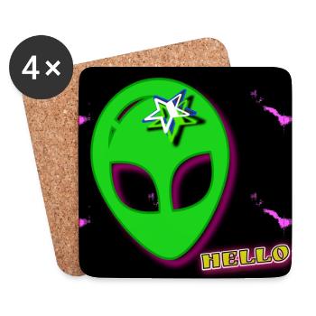 Hello (Alien) - Boutique WoW - 2023 - Dessous de verre (lot de 4) - blanc - Devant