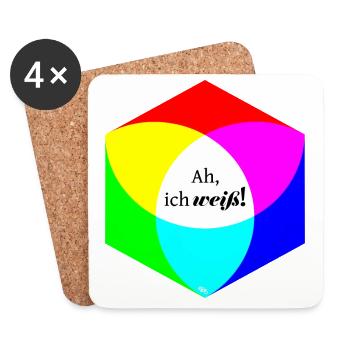 Ah, ich weiß! - Untersetzer (4er-Set) - Weiß - Vorne