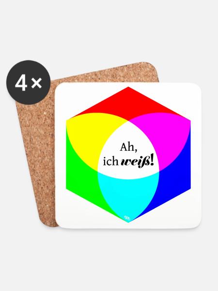 Ah, ich weiß! - Untersetzer (4er-Set) - Weiß