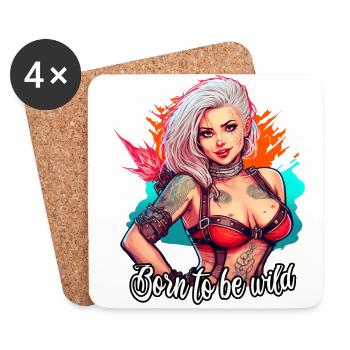 Punk Girl - Coasters (set of 4) - white - Front