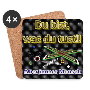 Du bist, was du tust!! - Club WoW - Untersetzer (4er-Set) - Weiß - Vorne