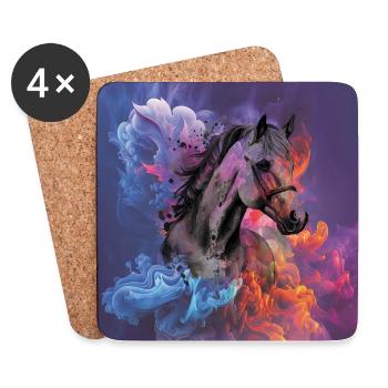 T-shirts men and women. Beautiful Horse Black - Coasters (set of 4) - white - Front