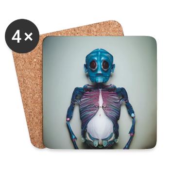 Fotografisches Portrait blaues Insekt - Untersetzer (4er-Set) - Weiß - Vorne