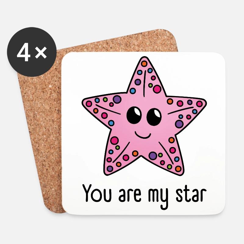 Seestern You are my star - Untersetzer (4er-Set) - Weiß