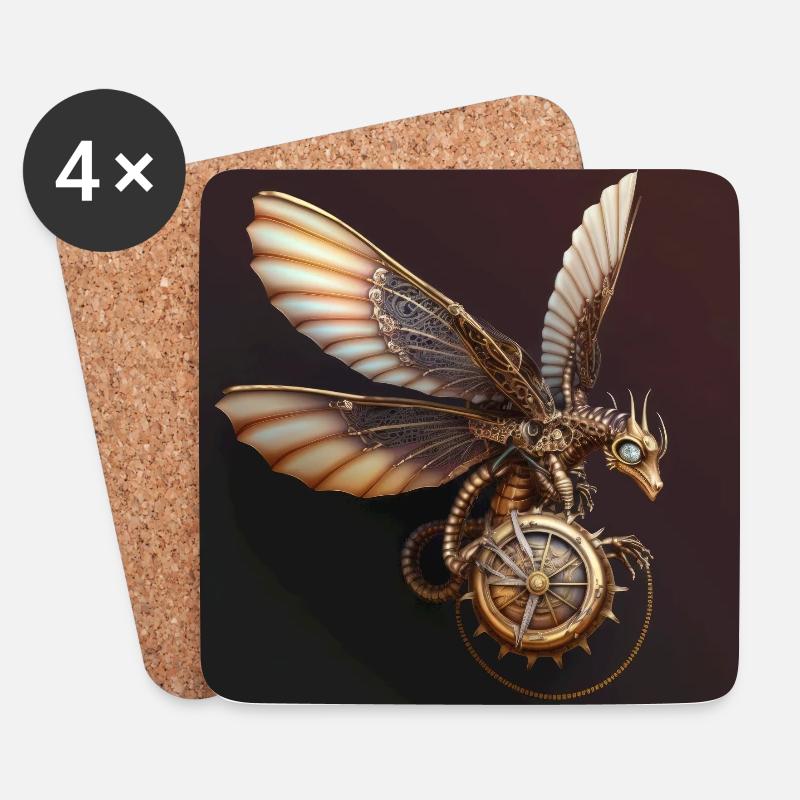 Dragon Queen - Untersetzer (4er-Set) - Weiß