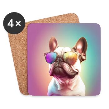 french bulldog - Untersetzer (4er-Set) - Weiß - Vorne