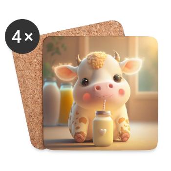 Baby Cow - Coasters (set of 4) - white - Front