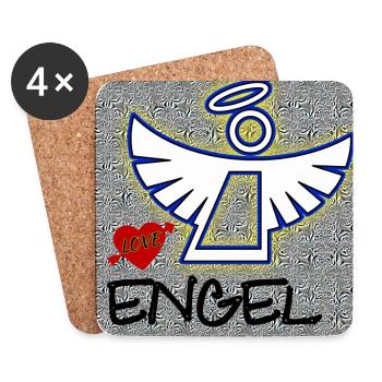 Engel (mit Herz) - Club WoW - 2023 - Untersetzer (4er-Set) - Weiß - Vorne