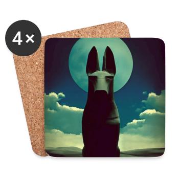 Anubis - Dessous de verre (lot de 4) - blanc - Devant