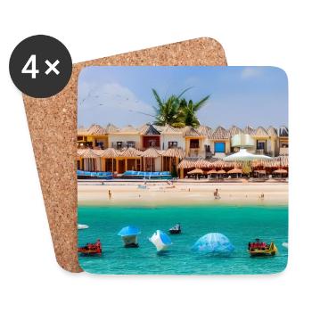 Passer des vacances au bord de la mer - Dessous de verre (lot de 4) - blanc - Devant