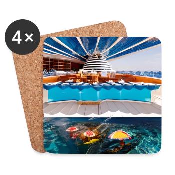 Vacances à la mer - Dessous de verre (lot de 4) - blanc - Devant