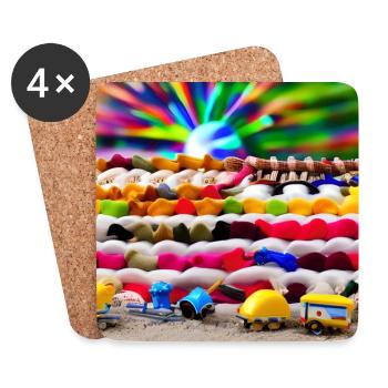 toys at sunny sea shore - Coasters (set of 4) - white - Front