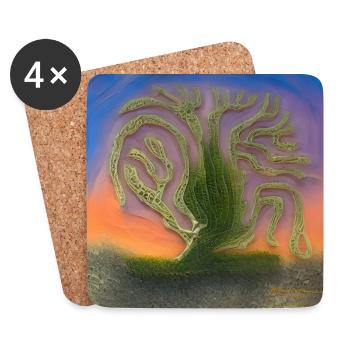 Alter Baum an einem sonnigen Tag - Untersetzer (4er-Set) - Weiß - Vorne