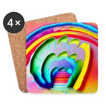 rainbow in sunny rainy day - Coasters (set of 4) - white - Front