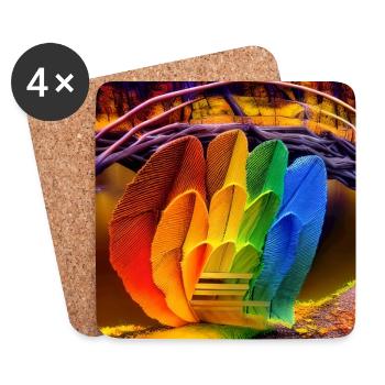 rainbow in autumn - Coasters (set of 4) - white - Front