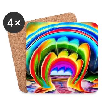 rainbow for artists - Coasters (set of 4) - white - Front