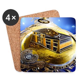 Clock abstraction - Coasters (set of 4) - white - Front