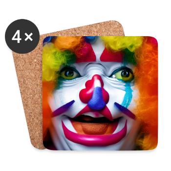 Clown-Gesicht - Untersetzer (4er-Set) - Weiß - Vorne