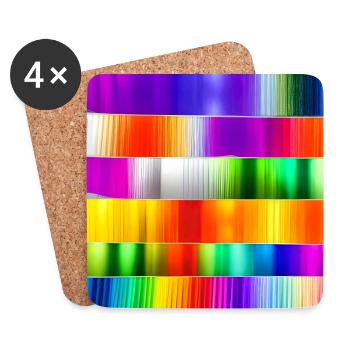 Mischung aus verrückten horizontalen Farben Farben - Untersetzer (4er-Set) - Weiß - Vorne