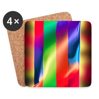Verrückte vertikale Farben - Untersetzer (4er-Set) - Weiß - Vorne