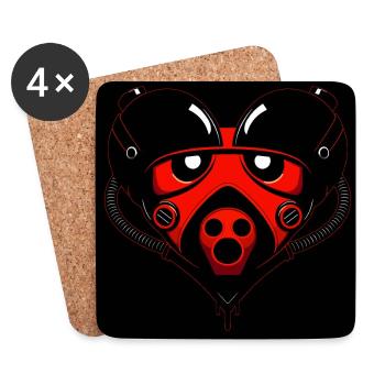 Robot Heart - Coasters (set of 4) - white - Front