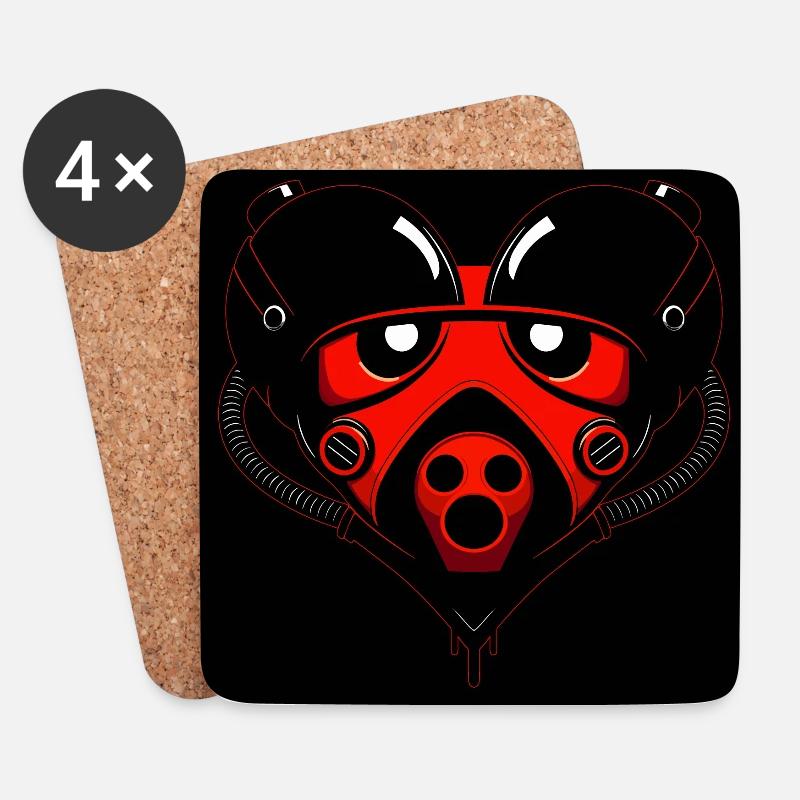 Robot Heart - Coasters (set of 4) - white