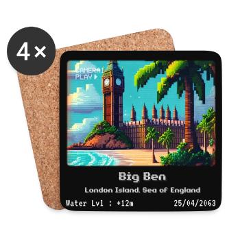 Big Ben London Island, Sea of England - Coasters (set of 4) - white - Front