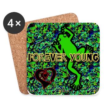 Forever Young - Club WoW - Untersetzer (4er-Set) - Weiß - Vorne