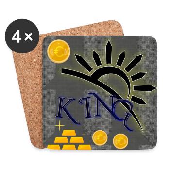 KING - Club WoW - Untersetzer (4er-Set) - Weiß - Vorne
