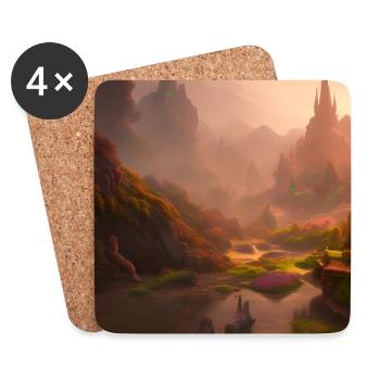 fantasy landscape - Coasters (set of 4) - white - Front