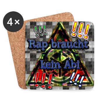 Rap braucht kein Abi - Club WoW - Untersetzer (4er-Set) - Weiß - Vorne