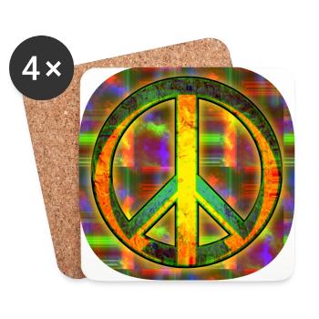 Peace [Zeichen] - Untersetzer (4er-Set) - Weiß - Vorne